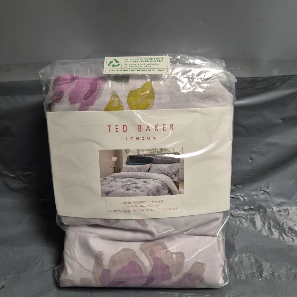 TED BAKER CLOVE FLORAL 100% COTTON SATEEN DUVET COVER SET - SUPERKING SIZE