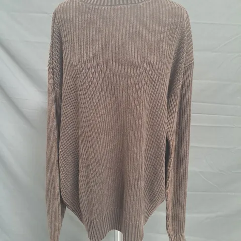 PULL & BEAR LONG SLEEVE JUMPER IN BROWN UK SIZE XL