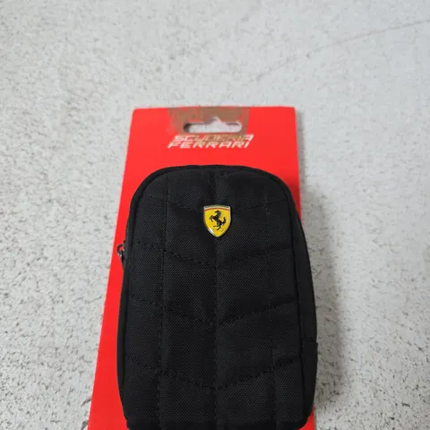 FERRARI-BRANDED UNIVERSAL CASE FOR MOBILE PHONE, CAMERA & MP3 PLAYERS β BLACK QUILTED POUCH