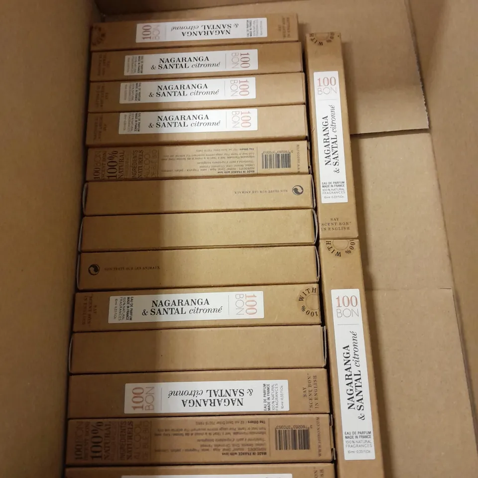 LOT OF APPROXIMATELY 295 100 BON 10ML NAGARANGA & SANTAL CITRONNE FRAGRANCES