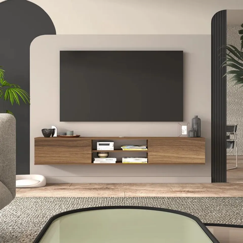 BOXED BONACCI FLOATING TV STAND FOR TV'S UP TO 80" (1 BOX)