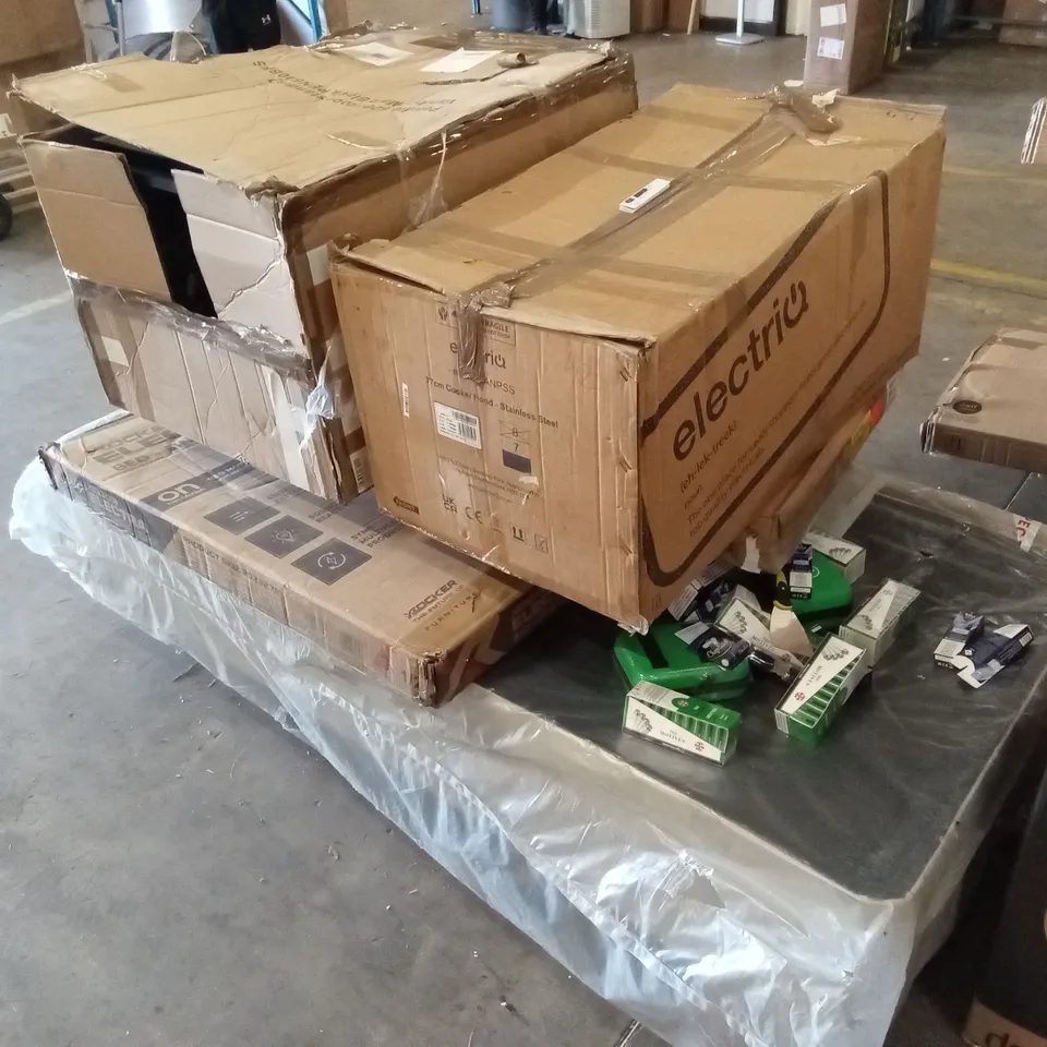PALLET OF ASSORTED INCOMPLETE FURNITURE PARTS AND PIECES