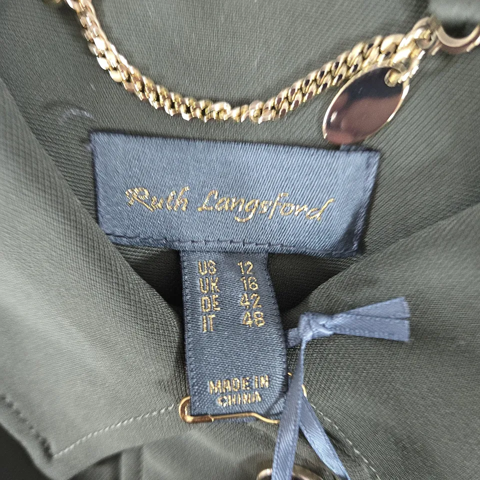 RALPH LAUREN WOMEN'S OLIVE GREEN JACKET – UK 16 (US 12) – MADE IN CHINA