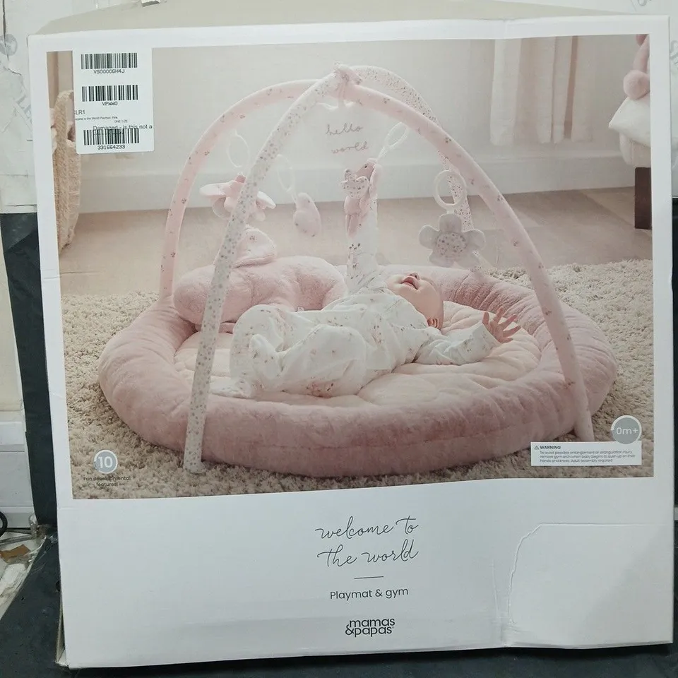 BOXED MAMAS & PAPAS WELCOME TO THE WORLD PLAYMAT - PINK