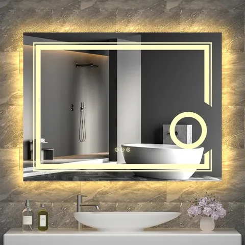 BOXED AUBREA LIGHTED WALL MOUNTED BATHROOM MIRROR (1 BOX)