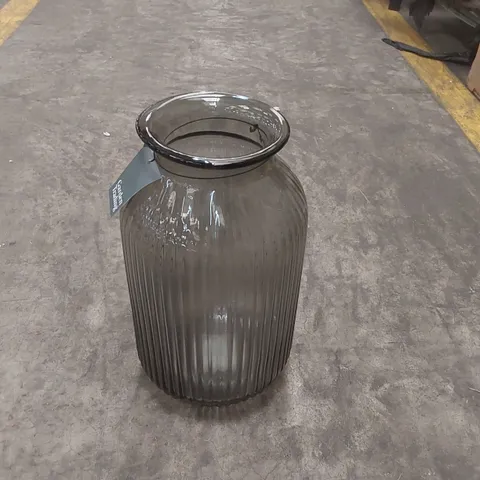 LARGE SMOKED GLASS VASE