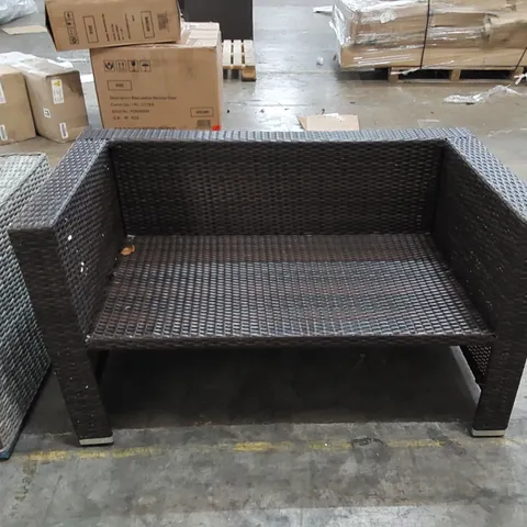 BROWN RATTAN SOFA