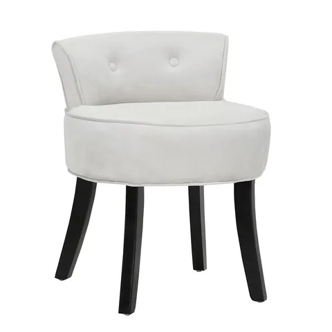 Boxed Velvet Soft Seat Low Back Vanity Stool Dressing Table Chair