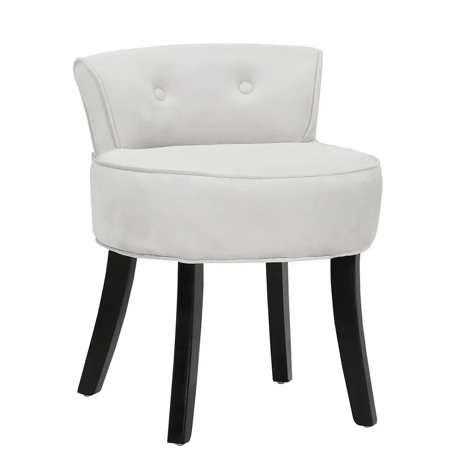 Boxed Velvet Soft Seat Low Back Vanity Stool Dressing Table Chair