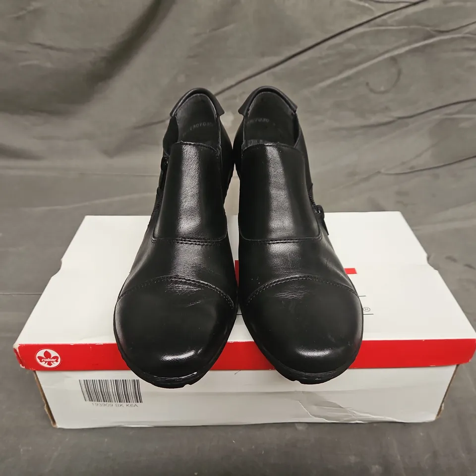 BOXED PAIR OF WOMENS RIEKER LEATHER BOOTS - UK SIZE 40