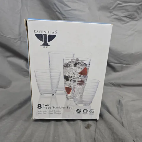 Ravenhead 8-Piece Swirl Glass Tumbler Set