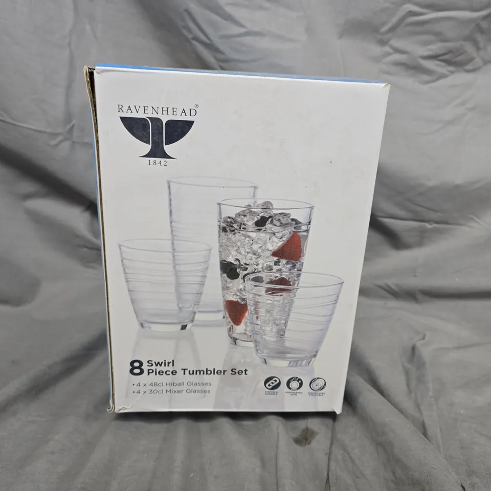 Ravenhead 8-Piece Swirl Glass Tumbler Set