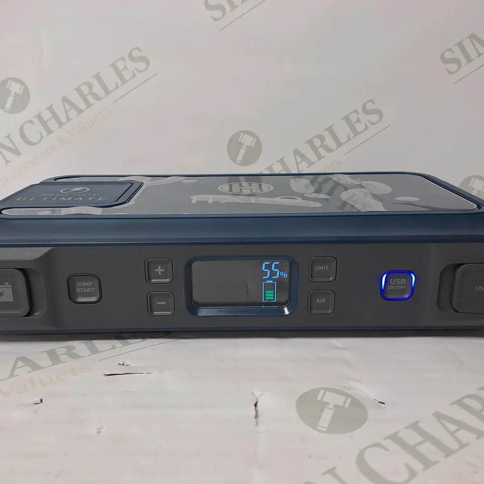 BOXED HALO BOLT ULTIMATE POWER BANK W/JUMP STARTER AIR COMPRESSOR & AC OUTLET