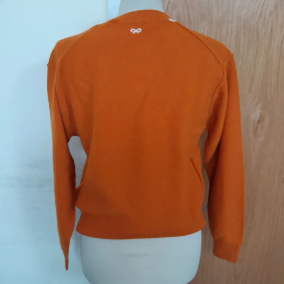ANYA HINDMARCH EMBROIDERED SWEATER IN ORANGE SIZE XS