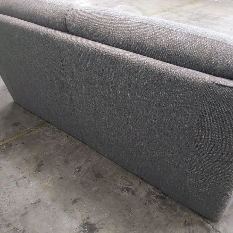 DESIGNER THREE SEATER SOFA GREY FABRIC 