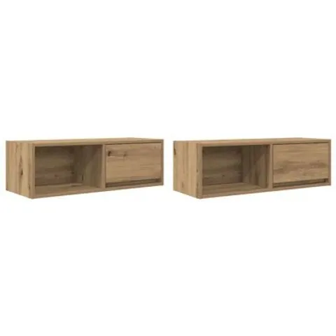 BOXED TV CABINETS 2 PCS ARTISAN OAK 80X31X25.5CM ENGINEERED WOOD (1 BOX )