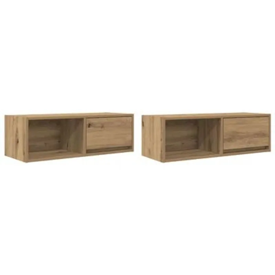 BOXED TV CABINETS 2 PCS ARTISAN OAK 80X31X25.5CM ENGINEERED WOOD (1 BOX )