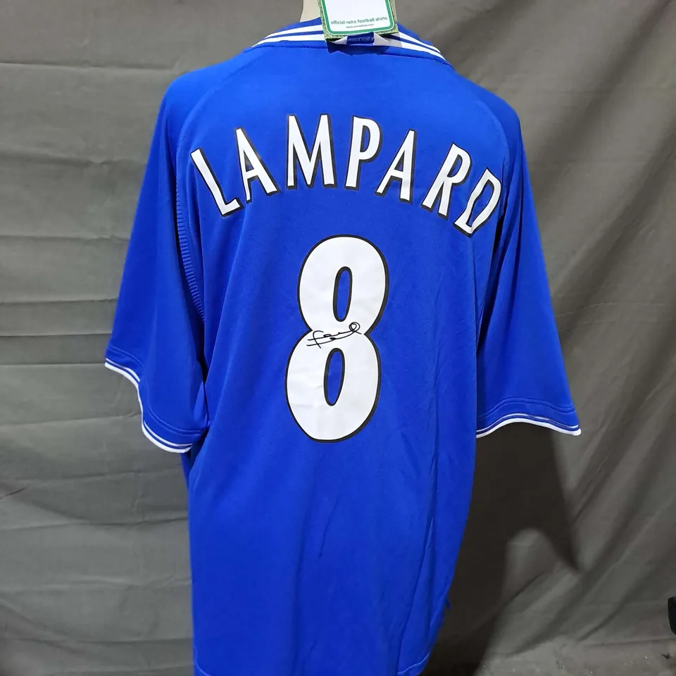 SCORE DRAW CHELSEA FOOTBALL CLUB FRANK LAMPARD 8 SIGNED SHIRT - XL