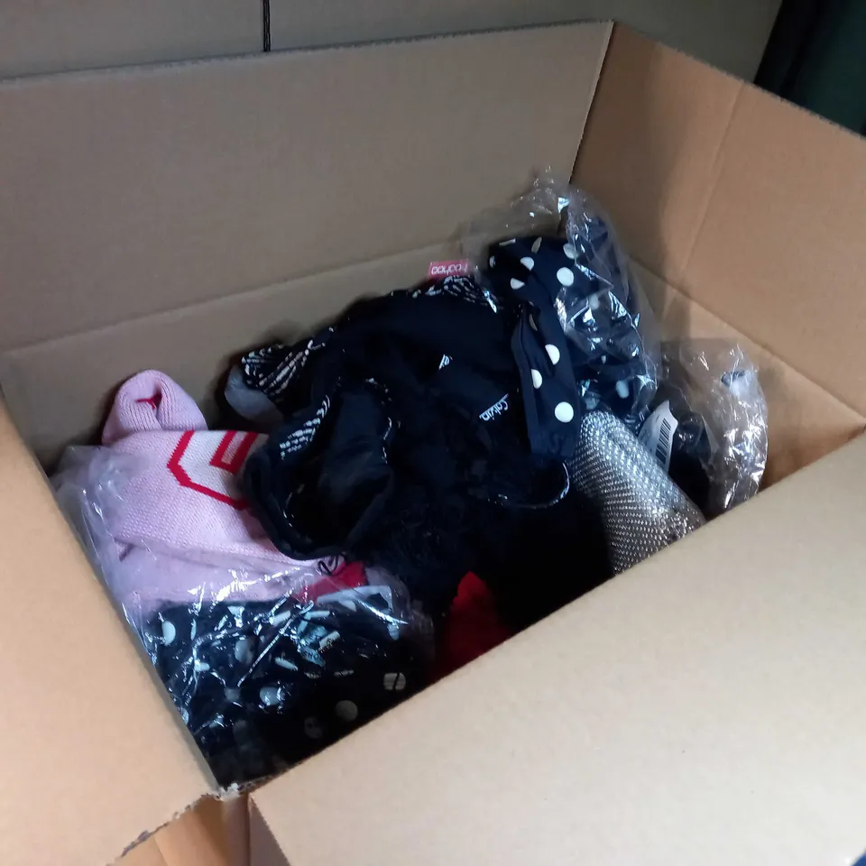 LOT OF APPROX. 15 ASSORTED CLOTHING ACCESSORIES  IN VARYING SIZES/COLOURS/STYLES TO INCLUDE: BRA'S, HAT, BAGS