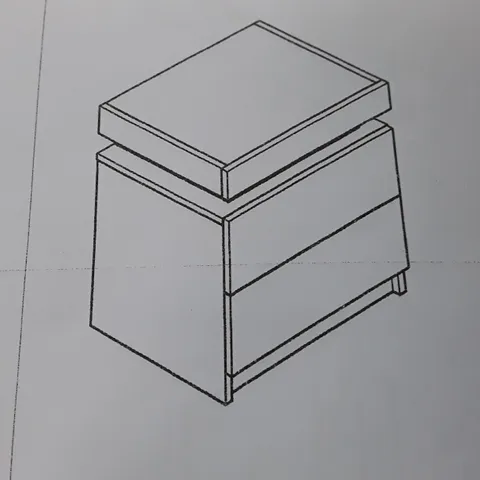 BOXED 2 DRAWER BEDSIDE CHEST BLACK