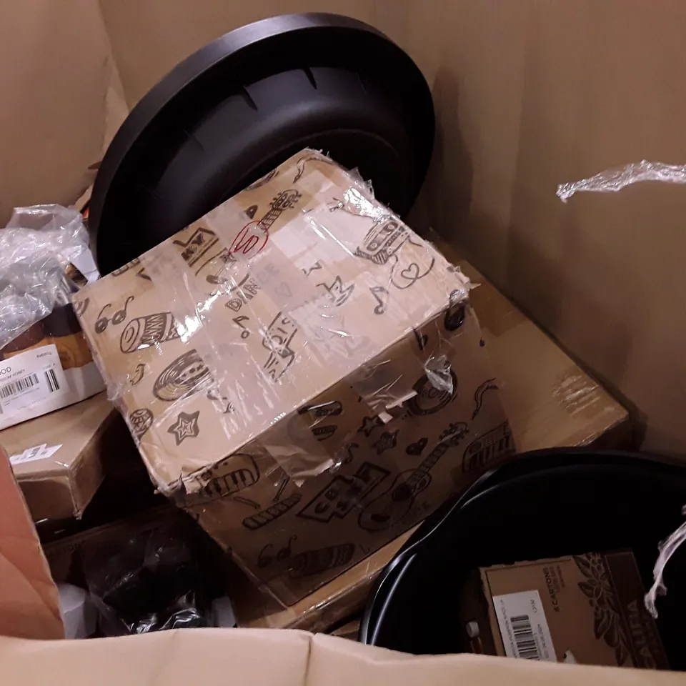 PALLET OF ASSORTED PRODUCTS INCLUDING ELECTRIC FRYER, BED RAIL GUARD, PVC CHAIR MAT, 3 TIER FRUIT BASKET