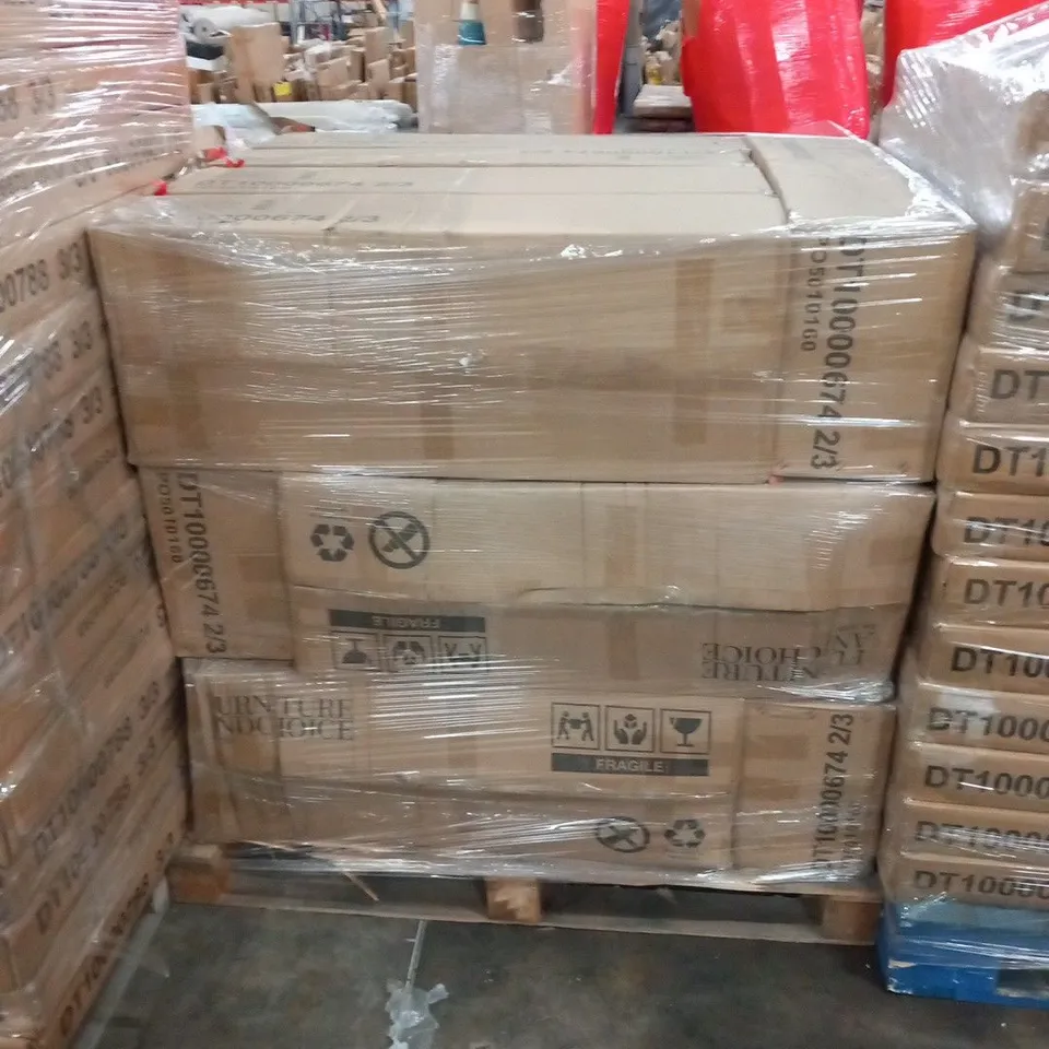 PALLET OF PEAKE WHITE HIGH GLOSS AND CHROME DINING TABLE PARTS