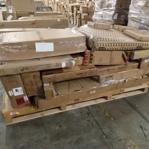PALLET OF ASSORTED INCOMPLETE FURNITURE PARTS AND PIECES 