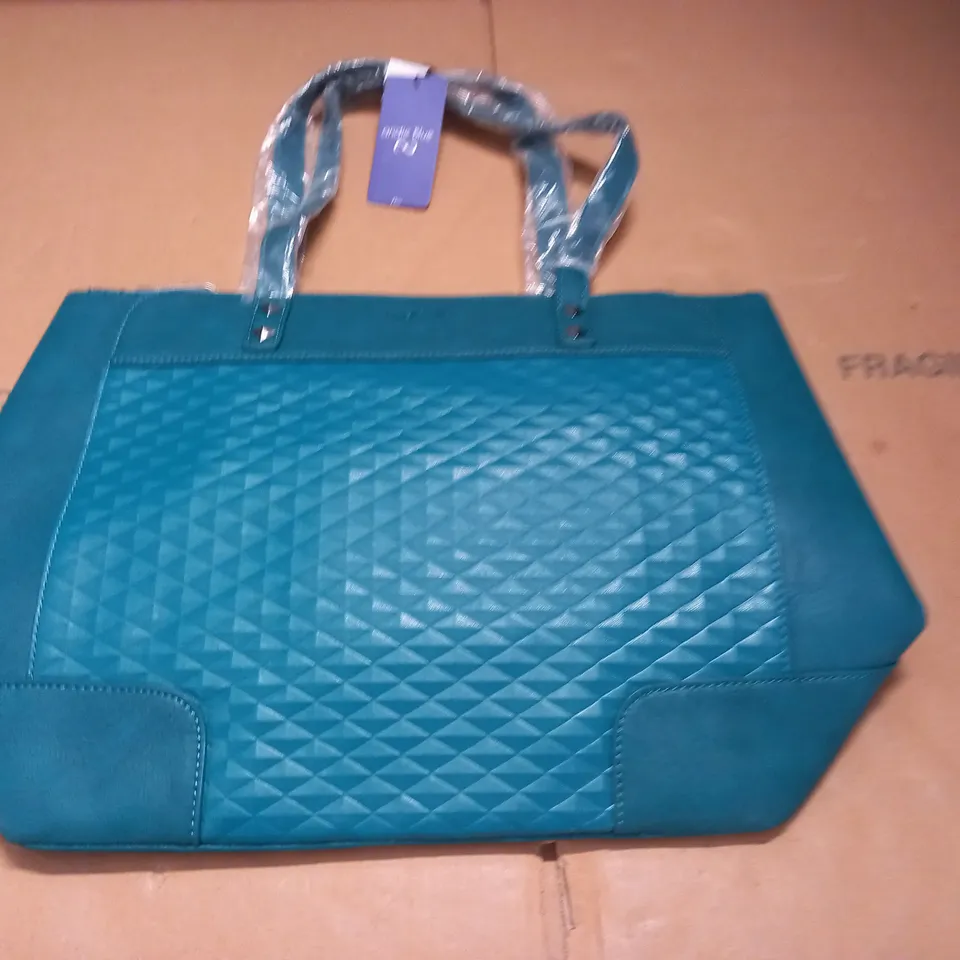 ANDIE BLUE VERT LEATHER LOOK BAG