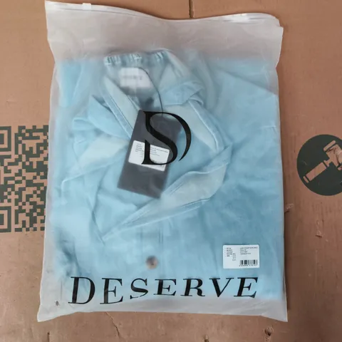 BAGGED DESERVE DENIM TIE FRONT MIDAXI DRESS IN ACID WASH SIZE UK 16