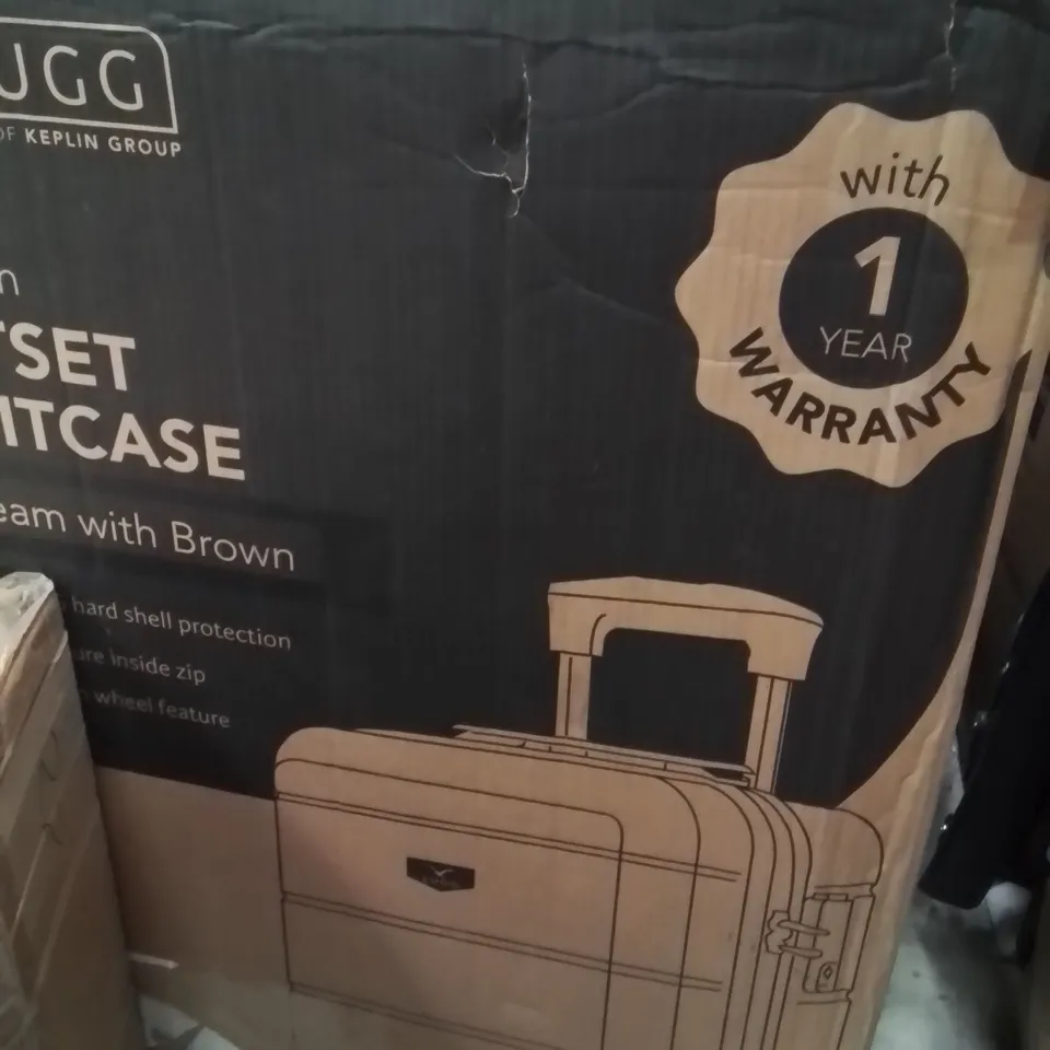 BOXED LUGG 32INCH JETSET SUITCASE CREAM WITH BROWN 