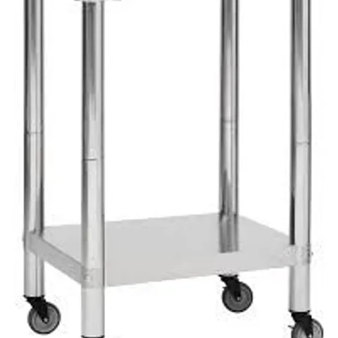 BOXED VIDAXL KITCHEN WORK TABLE WITH WHEELS 60X45X85 CM STAINLESS STEEL