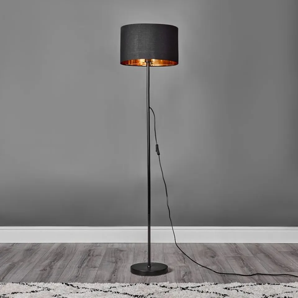 BOXED CHARLIE STEM FLOOR LAMP BLACK