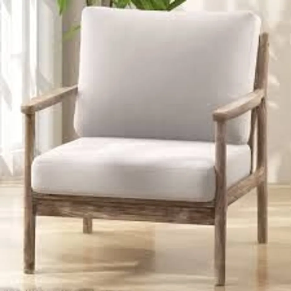 BOXED COSTWAY BEIGE MODERN ACCENT ARMCHAIR