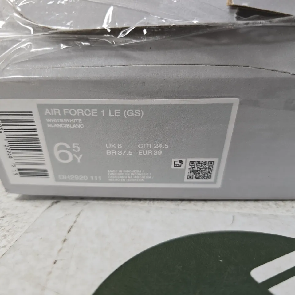 NIKE AIR FORCE 1 LE (GS) WHITE/WHITE UK 6Y