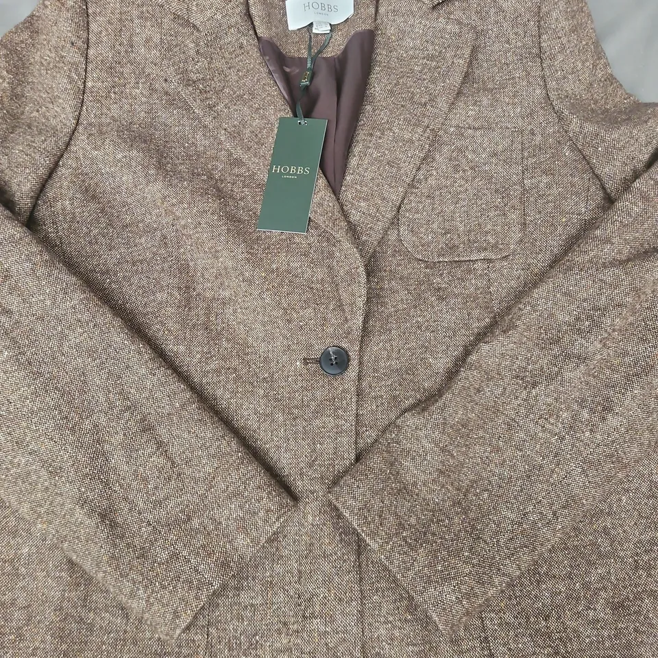 HOBBS LONDON ELVIE JACKET IN BROWN SIZE UK 12