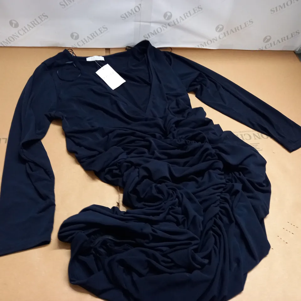QUIZ NAVY LONG SLEEVE DRESS - UK 18