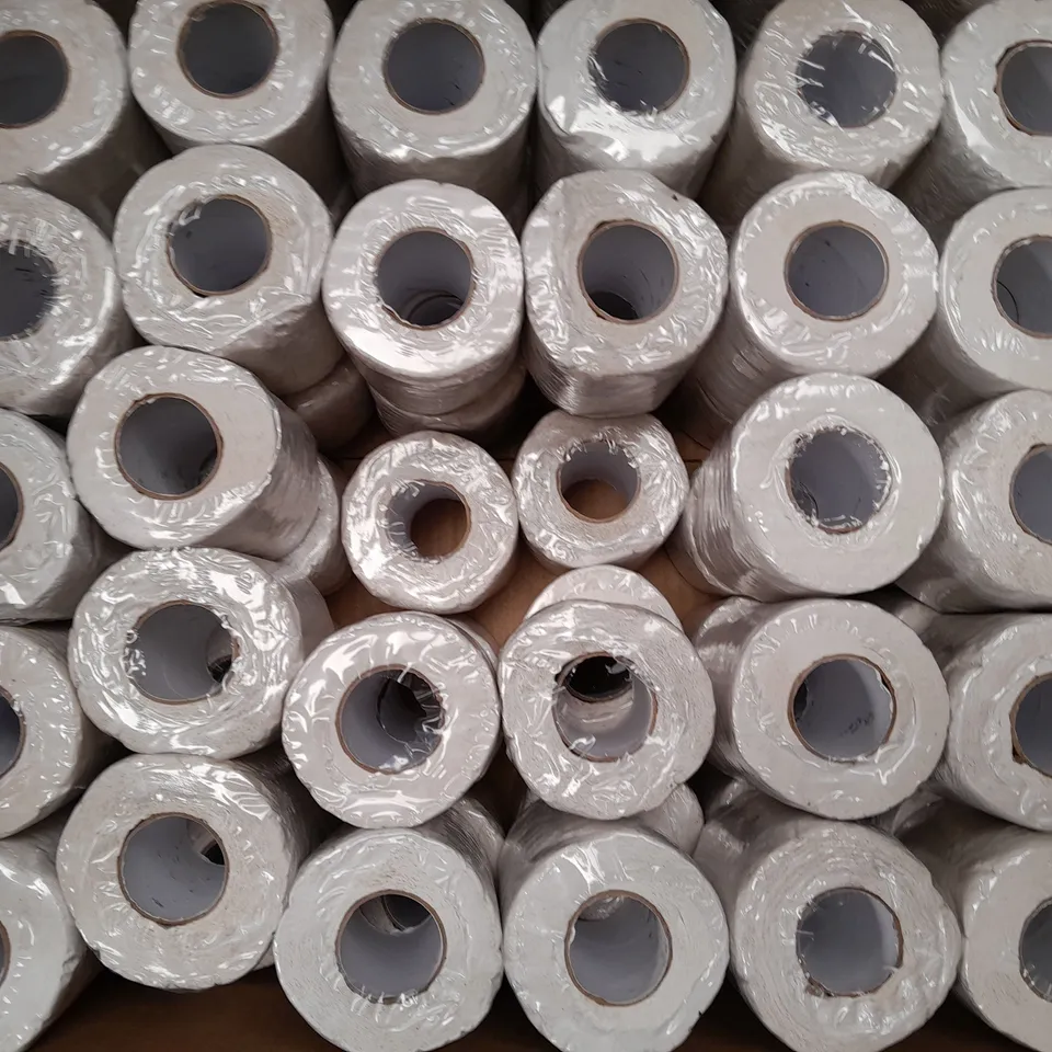 BOX OF APPROXIMATELY 70 UNBRANDED TOILET ROLLS