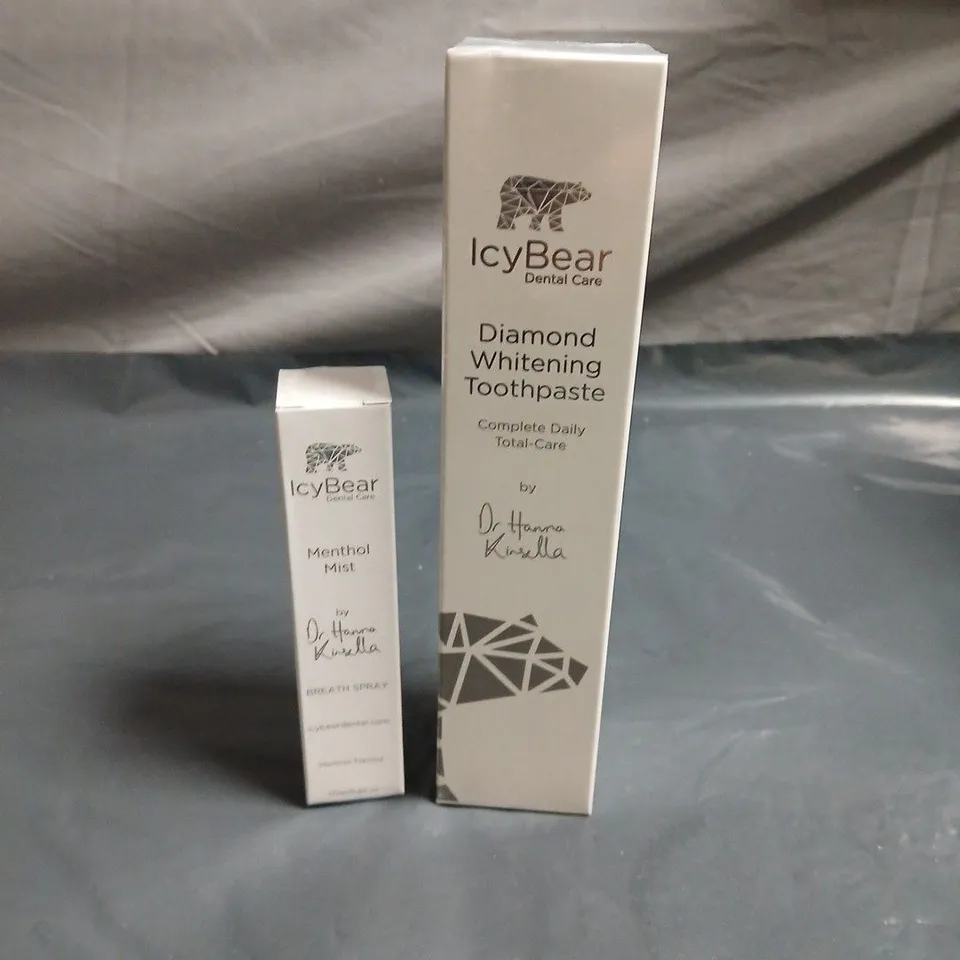 SEALED ICYBEAR DIAMOND WHITENING TOOTHPASTE & MENTHOL MIST BY DR HANA KINELLA – DENTAL CARE SET