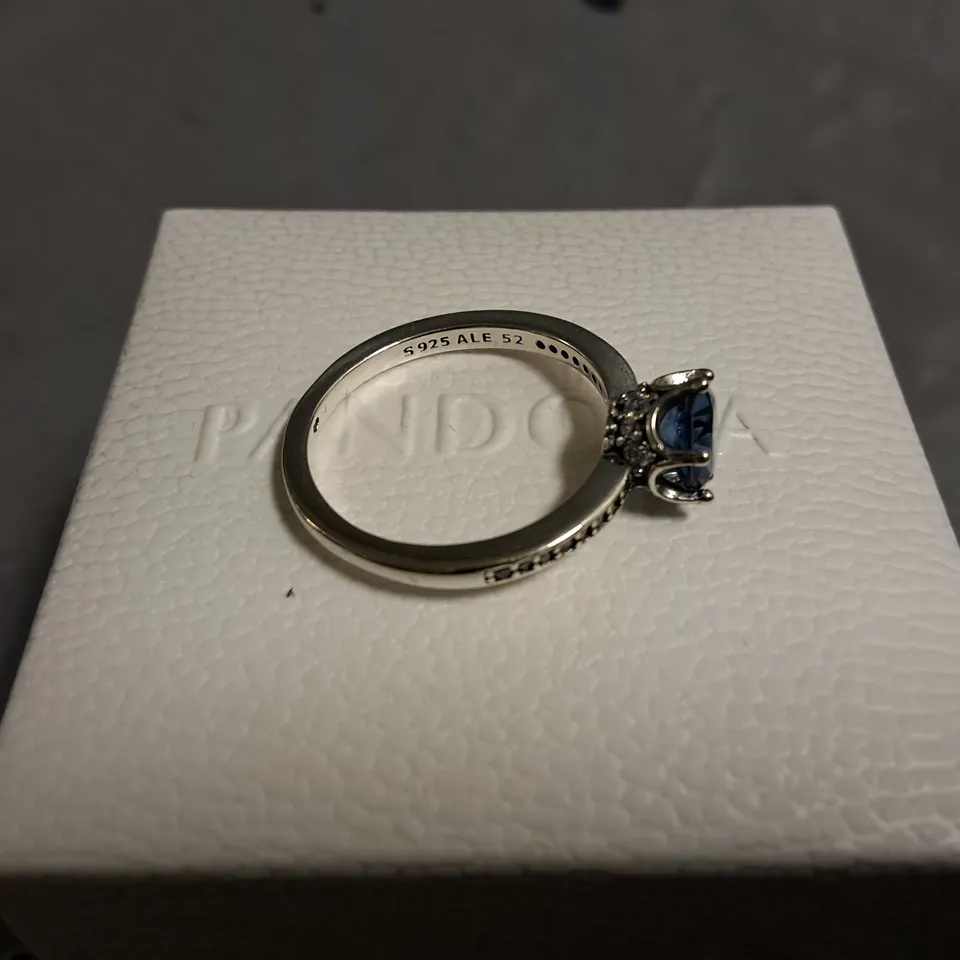 PANDORA BLUE STONE RING IN GIFT BOX