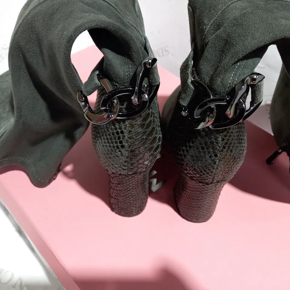 MODA IN PELLE LIZETH DARK GREY KNEE BOOTS - SIZE 5