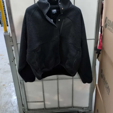 GYM COFFEE FLEECE JACKET – BLACK – UK SIZE L