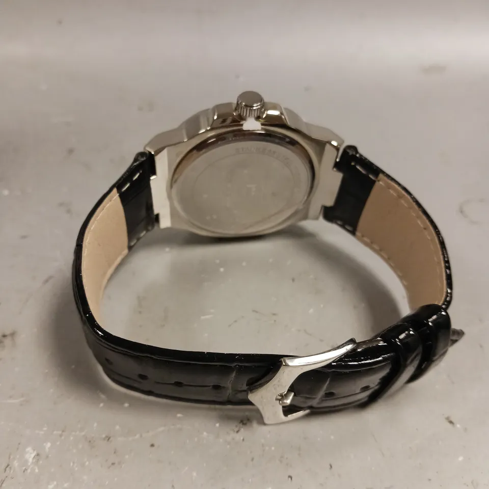 MENS FRANK SCHMIDT WATCH – TEXTURED DIAL WITH DATE – LEATHER STRAP- MODEL: FSL AMBASSADOR