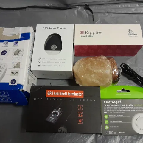 LOT OF 6 ASSORTED TECH ITEMS TO INCLUDE GPS ANTI-THEFT TERMINATOR ND BLOOD PRESSURE MONITOR