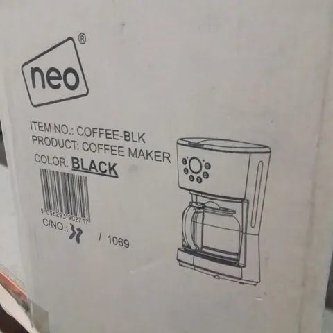 BOXED NEO COFFEE MAKER IN BLACK