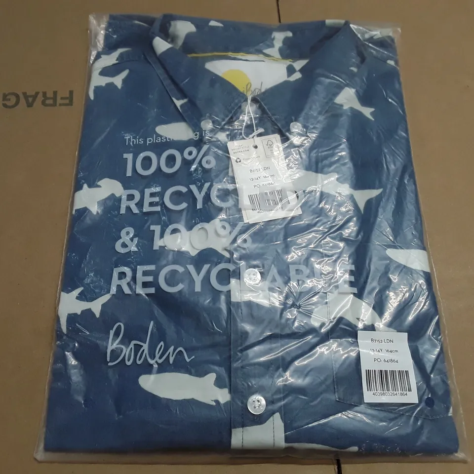 BODEN NAUTICAL SHIRT IN BLUE - 13 14 YRS