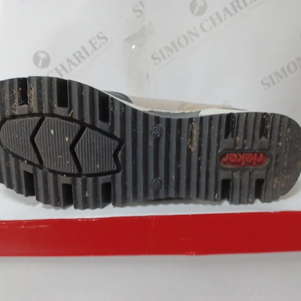 RIEKER HIGH TOP TRAINER OFF WHITE SIZE 6 - BOXED 