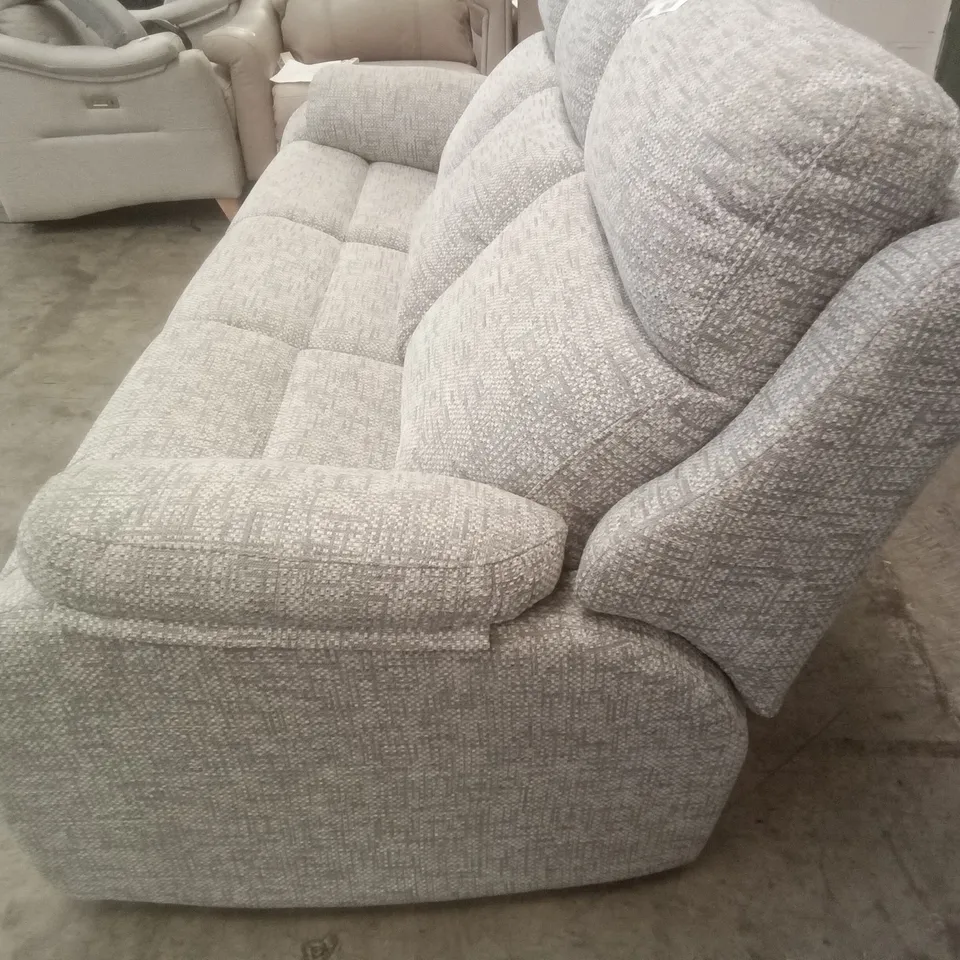 DESIGNER G PLAN MADE KINGSBURY 3 SEATER SOFA - REMCO LIGHT GREY FABRIC 