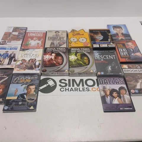 APPROXIMATELY 16 ASSORTEDS DVDS AND BOX SETS TO IINCLUDE; STAR TREK DS9, DALLAS, BROOKSIDE & MORE