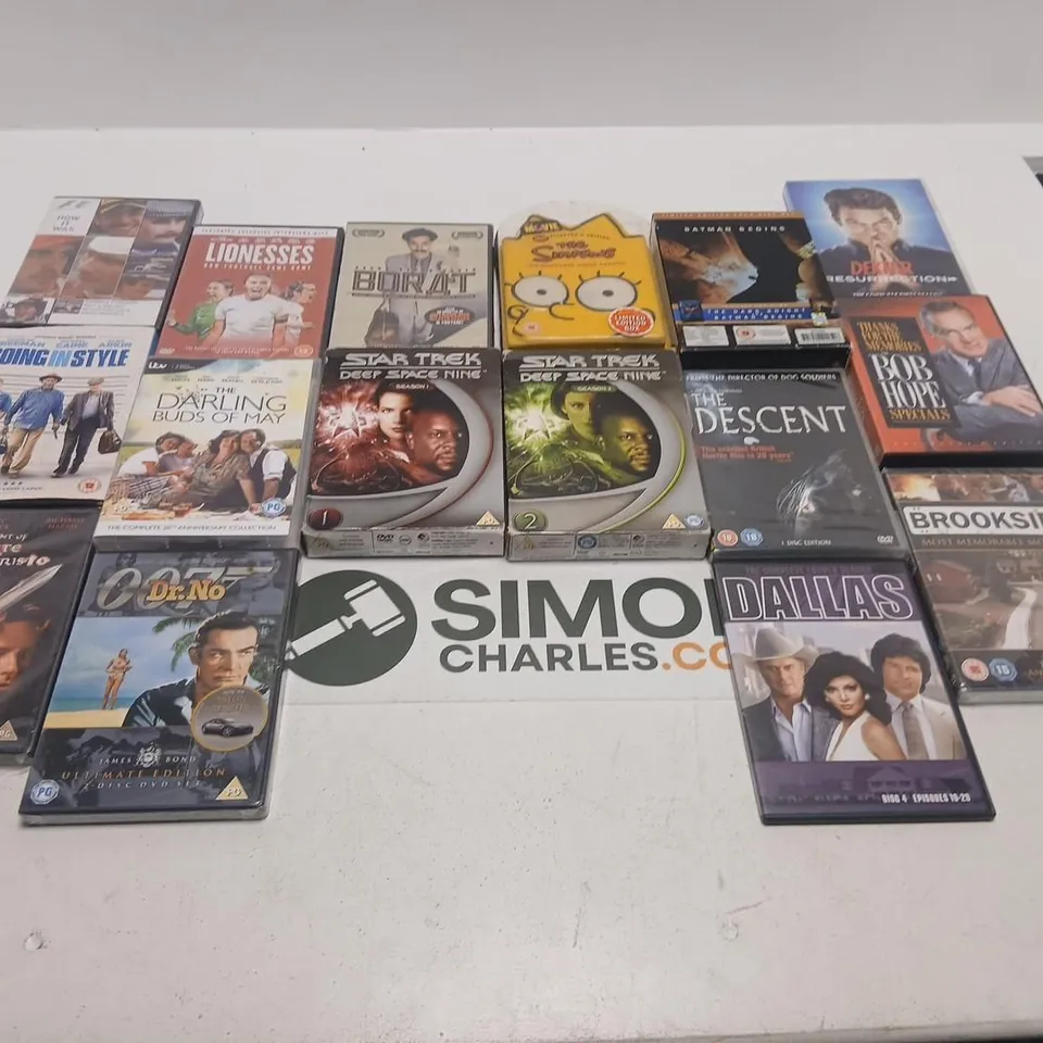 APPROXIMATELY 16 ASSORTEDS DVDS AND BOX SETS TO IINCLUDE; STAR TREK DS9, DALLAS, BROOKSIDE & MORE