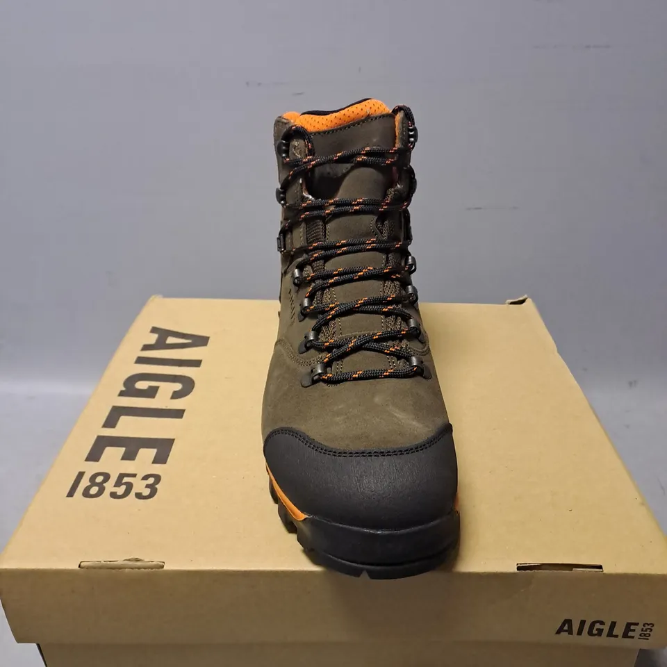 BOXED AIGLE ALTAVIO MID GTX SEPIA BOOTS - UK 10 1/2